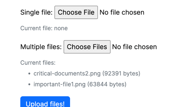 Uploading files demo preview